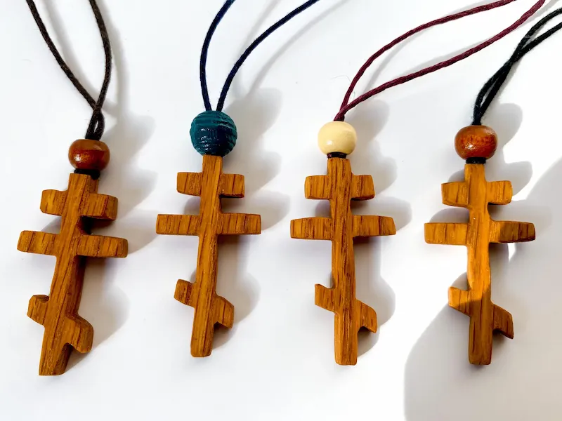 Gallery image of handcrafted wooden Orthodox cross 2